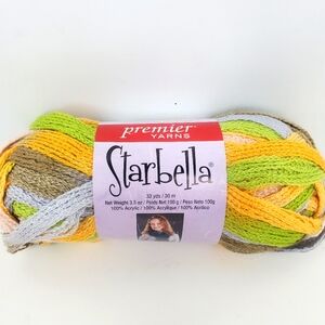 Vtg Premier Yarns Starbella~April Showers 15-16‎ Skein 33 Yds 3.5oz. Multi. Yarn